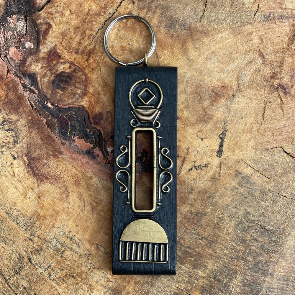 Mahogany & Brass Keychain - Handcrafted by Musyoka Martin | Kenya, East Africa